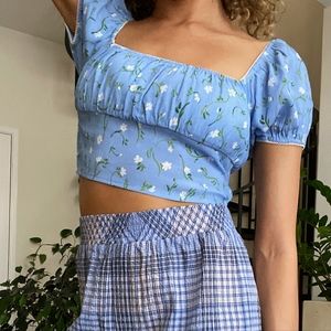 Aritzia Sunday Best Milou Cottagecore Crop Top